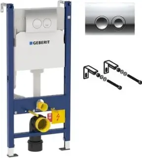 Geberit Duofix Delta Система инсталляции для унитазов 3 в 1 с кнопкой смыва, цвет : хром 458.124.21 458.124.21.1