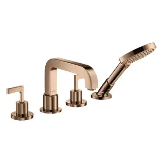 Axor Citterio Смеситель на борт ванны, с ручным душем, внешняя часть, цвет: полир. розовое золото 39454300