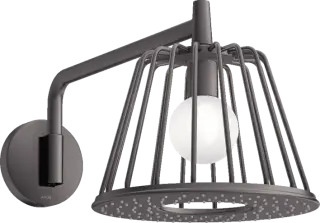 Axor Lamp Shower Верхний душ 27 см 1 режим, подсветка, кронштейн 38см, цвет: шлифованный черный хром 26031340