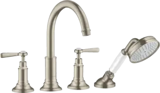 Axor Montreux Смеситель на борт ванны, с ручным душем, внешняя часть, цвет: шлифованный никель 16554820