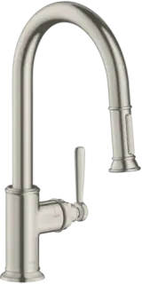 Axor Montreux Смеситель для кухни с выдвижным изливом, на 1 отв., 2 режима струи, цвет: нерж. сталь 16581800