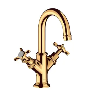 Axor Montreux Смеситель для раковины на 1 отверстие с донным клапаном, цвет: полированное золото 16505990