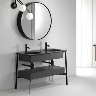 Cielo Catino Doppio Раковина двойная 110х54хh18 см, по 1 отв., цвет: серый CALADBR