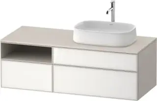 Duravit Zencha Тумба 130x55x44,2h см, цвет: белое стекло/cеро-коричн. супермат. ZE4829064830000