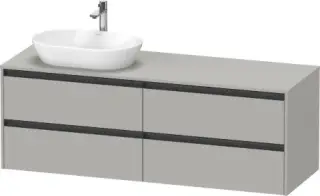 Duravit Ketho.2 Тумба под раковину слева 160x55x56,8h см, цвет: бетонно-серый мат. K24899L07070000