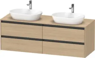 Duravit Ketho.2 Тумба под две раковины с 4-мя ящ. 160x55x56,8h см, цвет: дуб натур. K24899B30300000