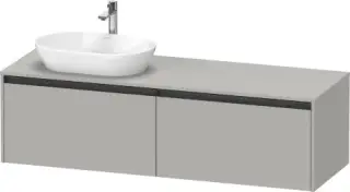 Duravit Ketho.2 Тумба под раковину слева 160x55x45,9h см, цвет: бетонно-серый мат. K24889L07070000