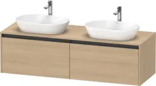 Duravit Ketho.2 Тумба под две раковины с 2-мя ящ. 160x55x45,9h см, цвет: дуб натур. K24889B30300000