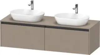 Duravit Ketho.2 Тумба под две раковины с 2-мя ящ. 160x55x45,9h см, цвет: лен K24889B75750000