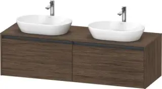 Duravit Ketho.2 Тумба под две раковины с 2-мя ящ. 160x55x45,9h см, цвет: орех темн. K24889B21210000