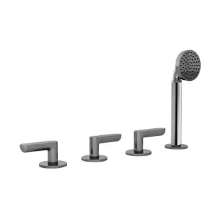 Fantini Icona Deco Смеситель на борт ванны, 4 отв., без излива, с ручн.душем, цвет хром 53 02 R167