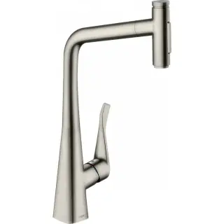 Hansgrohe Metris Select M71 Смеситель для кух. мойки однорыч. 320, с выдв. изл. цвет: нержав. сталь 73820800