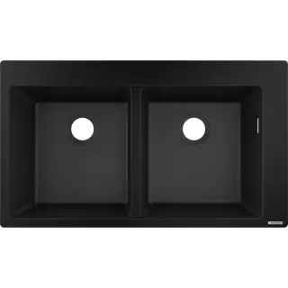 Hansgrohe S51 Кухонная мойка встраиваемая сверху 2 чаши 88x51 см, цвет: черный графит 43316170
