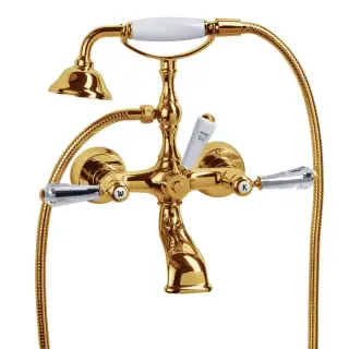 Jorger Delphi Deco Смеситель для ванны и душа, цвет: золото/crystal 129.20.100.020-11