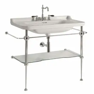 Kerasan Waldorf Консоль 80x55 см, под раковину на 80 см, со стеклянной полкой, цвет: Cromo 9197K1cr