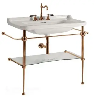 Kerasan Waldorf Консоль 80x55 см, под раковину на 80 см, со стеклянной полкой, цвет: Bronzo 9197K3br