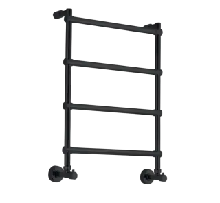 Margaroli Sole 442 Полотенцесушитель водяной для ГВС 53,5х71h (int 47), нижнее, цвет: matt black 4424704(26)BLN