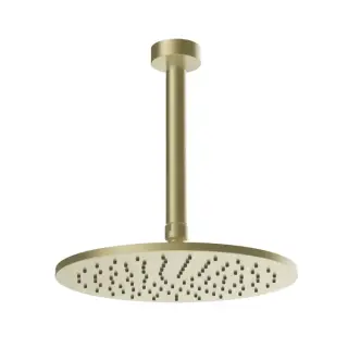 Gessi Ingranaggio Верхний душ d25 см, 1 вид струи, кронштейн потол. 25,9 см, цвет: brushed brass PVD 63352#727