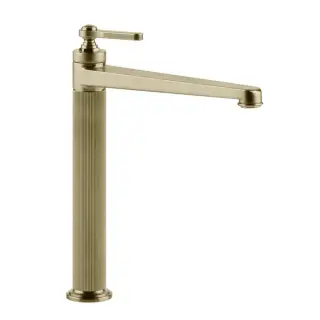 Gessi Venti20 Смеситель для раковины высокий, с д/к, высота излива 24,7 см, цвет: brushed brass PVD 65003#727