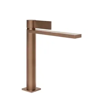 Gessi Inverso Rigato Смеситель для раковины высокий, с д/к, выс. изл. 20см, цвет: copper brushed PVD 73555#708
