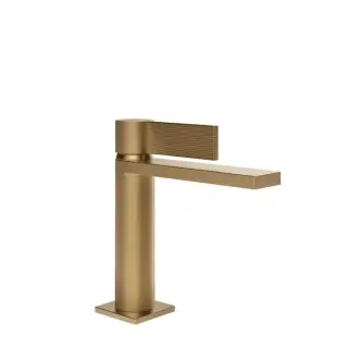 Gessi Inverso Rigato Смеситель для раковины, с д/к, дл. излива 12,6см, цвет: warm bronze brushed PVD 73551#726