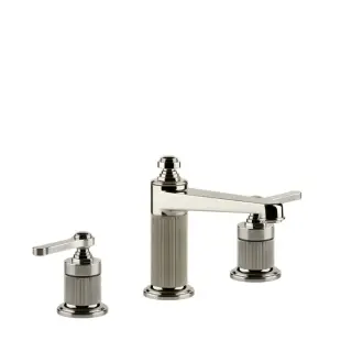 Gessi Venti20 Смеситель для раковины на 3 отверстия, без д/к, длина излива 13,4 см, цвет: nickel PVD 65014#720