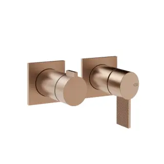 Gessi Inverso Diamantato Смеситель для душа на 2 потребителя, встраиваемый, цвет: copper brushed PVD 73638#708