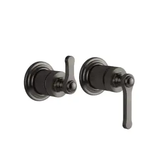 Gessi Venti20 Смеситель для душа встр., на 2 потребителя, внеш. часть, цвет: black metal brushed PVD 65038#707