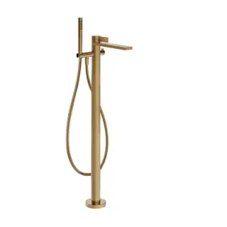 Gessi Inverso Diamantato Смеситель для ванны напол. с душевым набором, цвет: warm bronze brushed PVD 73628#726