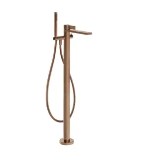 Gessi Inverso Rigato Смеситель для ванны напольный с душевым набором, цвет: copper brushed PVD 73528#708