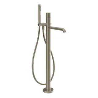 Gessi Habito Смеситель для ванны напольный с душевым набором, цвет: finox brushed nickel 70028#149
