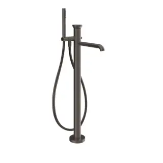 Gessi Origini Смеситель для ванны напольный с душевым набором, цвет: black metal brushed PVD 66028#707