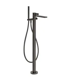 Gessi Inverso Rigato Смеситель для ванны напольный с душевым набором, цвет: black metal brushed PVD 73528#707