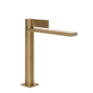 Gessi Inverso Rigato Смеситель для раковины, без д/к, излив 19,9 см, цвет: warm bronze brushed PVD 73506#726