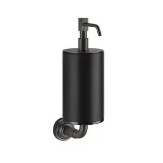 Gessi Venti20 Дозатор для жидкого мыла, подвесной, композитная колба, цвет: black metal brushed PVD 65414#707