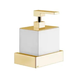 Gessi Inverso/Rettangolo Дозатор для жидкого мыла, подвес., бел. колба, цвет:warm bronze brushed PVD 20813#726