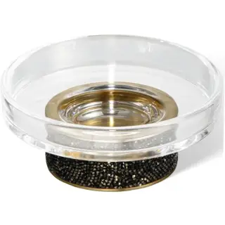 Decor Walther Rocks STS Мыльница настольная, гладкое стекло, цвет: dark metal matt/золото матовое 0934067