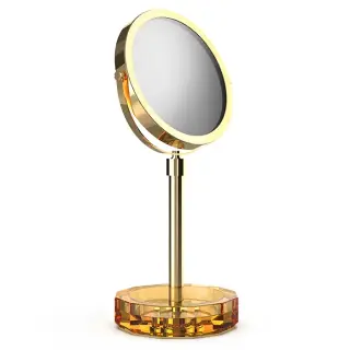 Decor Walther Kristall KSA Косметическое зеркало, 5x увеличение d15 см, цвет: янтарь/золото 0941881