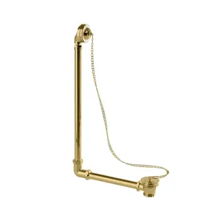 Burlington Слив-перелив для ванны универсальный с пробкой и цепочкой, цвет: золото глянцевое W4/CW4/W5/CW5 GOL