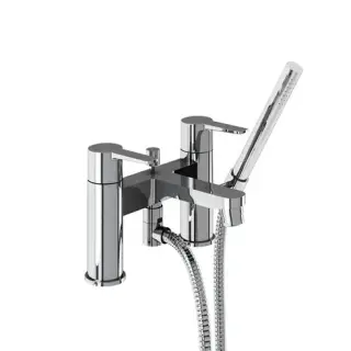 Burlington Смеситель на борт ванны с изливом 13,5 см и ручным душем, цвет: хром глянцевый CTA7