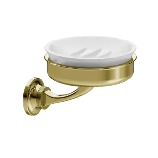 Burlington Guild Мыльница с керамической чашей, подвесная, цвет: золото GU005G