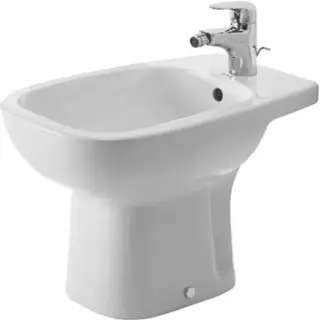 Duravit D-Code Биде напольное 35x54 см, с переливом хром, цвет: белый глянцевый 22381000002