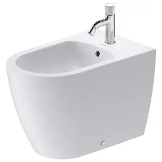Duravit Bento Starck Box Биде напольное 37x60 см, с переливом хром, цвет: белый матовый 2299103000