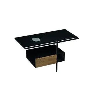 Kerasan Thelma Консоль под раковину 140x58 см, напольная, с полотенцедержателем, цвет: Nero matt 9323k5