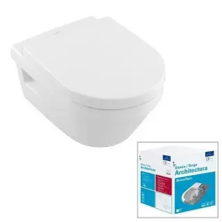 Villeroy & Boch Architectura Унитаз подвесной с крышкой цвет: Альпийский белый CeramicPlus глянцевый 5684HRR1