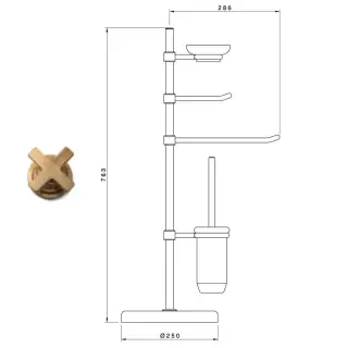 Nicolazzi Accessori Стойка напольная для ванной: полотенцедержатель, цвет: бронза/белый 1496BBZ