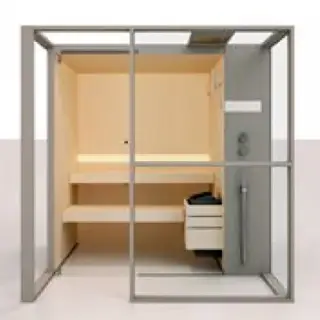 Effegibi Logica S Filo Сауна 214x250h217 см, в нишу R.H., цвет: Stone LO 21 03 0009