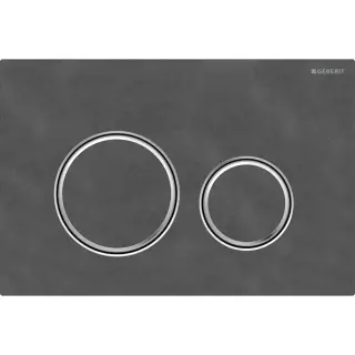 Geberit Sigma 21 Кнопка смыва для инсалляции, цвет: натуральный сланец Mustang, окантовка хром глян. 115.884.JM.1