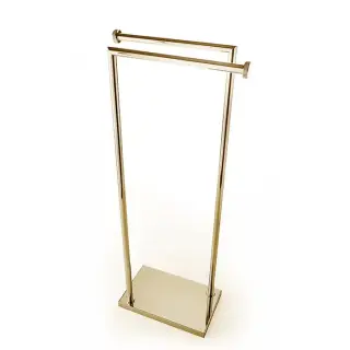 3SC Ribbon Напольная стойка с 2 полотенцедержателями, 83см, цвет: золото 24к. Lucido