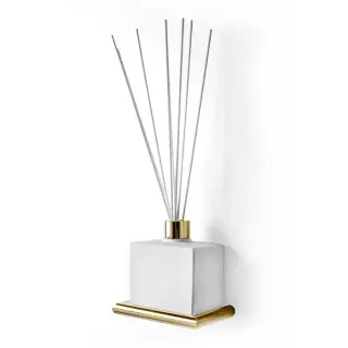 3SC Guy Ароматический диффузор подвесной, композит Solid Surface, цвет: белый матовый/золото 24к. Lucido